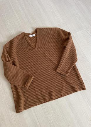 Пуловер светр mango zara кардиган коричневий бежевий8 фото