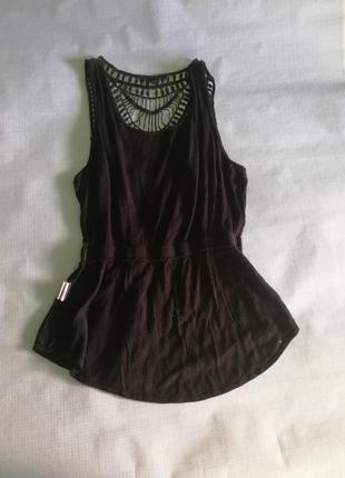 Блуза tally-weijl черная с открытой спиной8 фото
