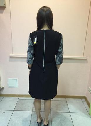 Платье женское офисное coconuda жаккардовое с принтом 3/4 рукав3 фото