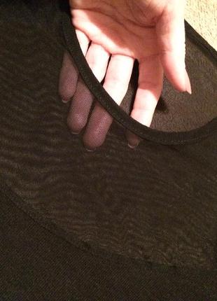 Сексуальне мягенькое маленьке чорне плаття з вставкою з сіточки2 фото