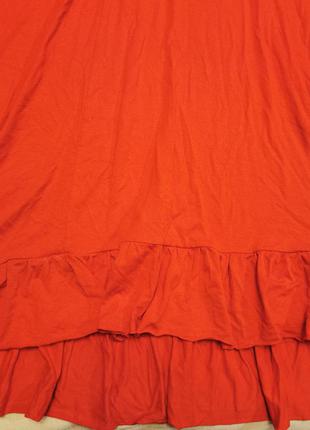 Платье трикотажное asos из вискозы стрейч миди с рюшами5 фото