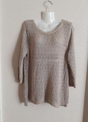 Ажурний в'язаний светр