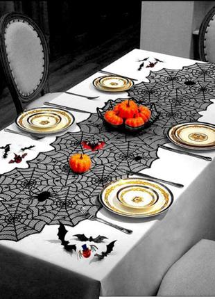 Скатертина 183х46🖤🧡 скатерть хэллоуин раннер декоративна доріжка для хеллоуїн