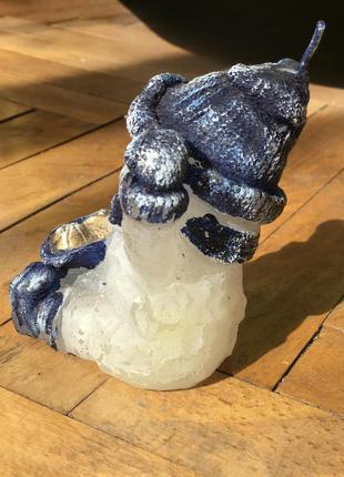 Свічка новорічна "сніговик" (свеча новогодняя снеговик)