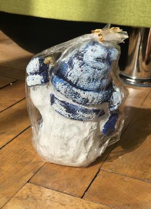 Свічка новорічна "сніговик" (свеча новогодняя снеговик)