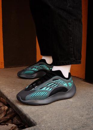 adidas two yeezy boost 700 v3  black blue кроссовки мужские спортивные