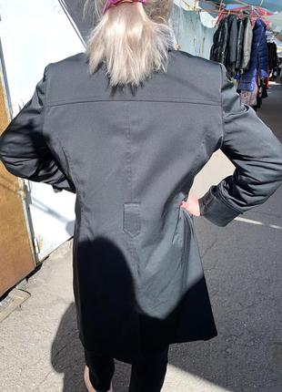 Чорний тренч чорний плащ жіночий тренч пальто жіноче міді5 фото