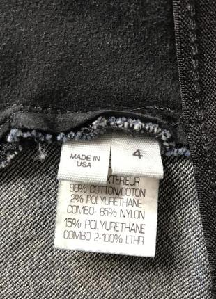 Helmut lang джинсовая юбка с кожаными вставками  42-449 фото