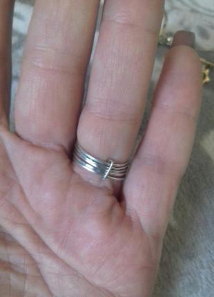 Кольцо неделька серебро с пластинами золота3 фото