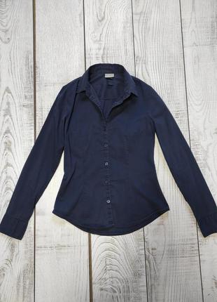 Сорочка жіноча приталені темно-синя xs-s