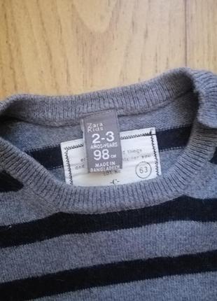 Джемпер свитерок  zara на 2-3 года3 фото