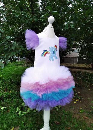 Рамбулдеш радуга пони лошадка детское нарядное платье3 фото