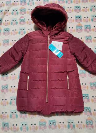 Теплая удлиненная куртка, пальтишко lc waikki 92-98, 98-104cm4 фото