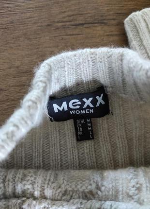 Свитер пуловер бренд mexx косы бежевый,серый, шерсть,р.s,m, 36,386 фото