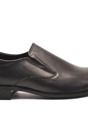 Туфли лоферы кожаные черные без шнурков на резинках мужская обувь больших размеров rosso avangard bs mono4 фото