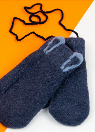 Рукавиці. дитячі рукавиці на 6 - 7 - 8 років зимові на мотузочці з вушками