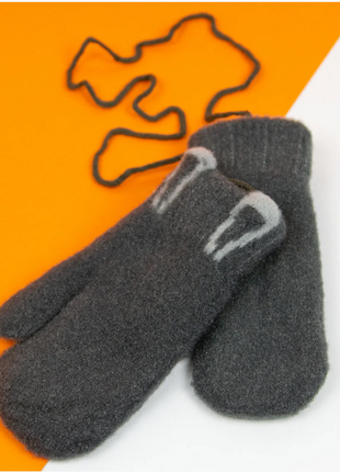 Рукавиці. дитячі рукавиці на 6 - 7 - 8 років зимові на мотузочці з вушками