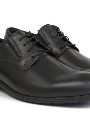 Дерби кожаные туфли черные с резинками на полную стопу обувь rosso avangard derby rezblack