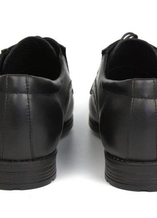 Дербі шкіряні туфлі чорні з гумками на повну стопу взуття rosso avangard derby rezblack3 фото