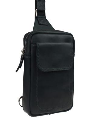 Сумка чоловіча слінг на плечі бананка чорний