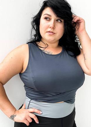 Спортивний топ топік майка plus size для фітнесу великих розмірів