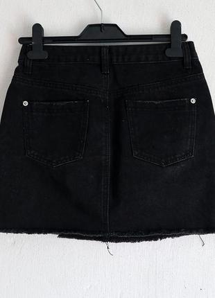 Черная джинсовая юбка с дырками missguided5 фото