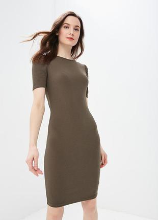 Новое базовое офисное платье dorothy perkins (дороти перкинс) цвет хаки, размер 46-48