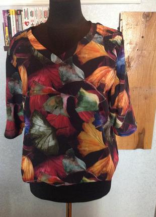 Жизнерадостная итальянская блуза сочной расцветки, р. 52-541 фото