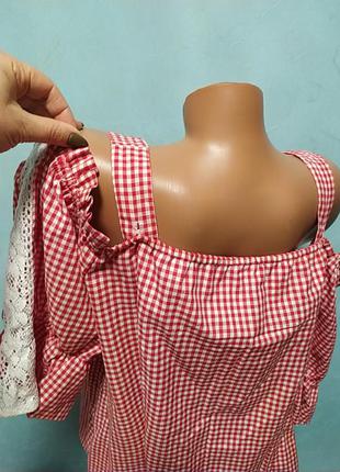 Блуза в кантрі стилі мереживо бавовна 💯 батал2 фото