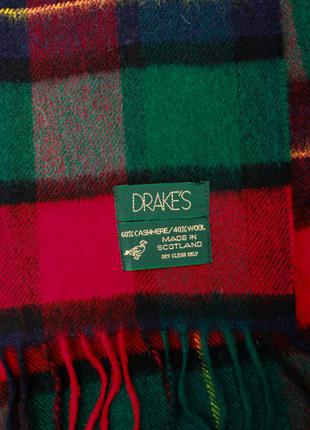 Широкий кашемировый шарф drakes, шотландия5 фото