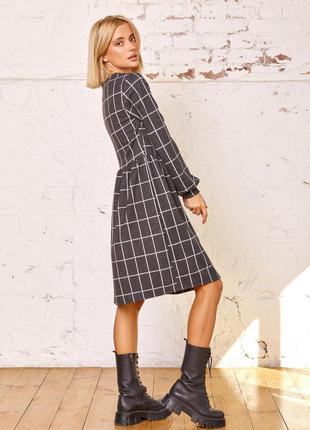 Шерстяне плаття в клітинку 2