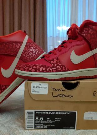 Nike, dunk leopard red, размер eur 4010 фото