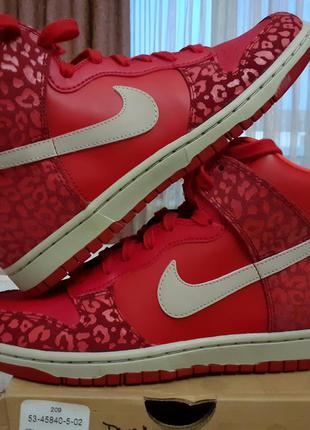 Nike, dunk leopard red, размер eur 40