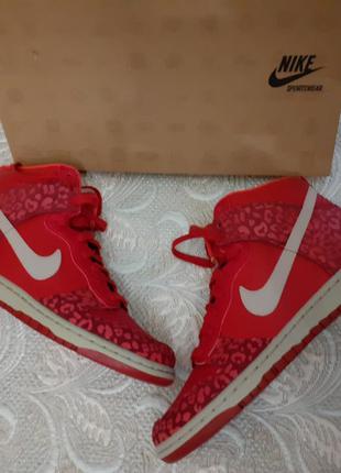 Nike, dunk leopard red, размер eur 404 фото