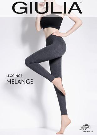 Меланжевые бесшовные женские леггинсы leggins melange (р. l/xl)1 фото