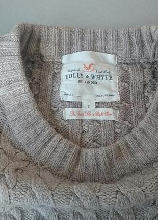 Ніжний светрик holly white візерунок коси оверсайз