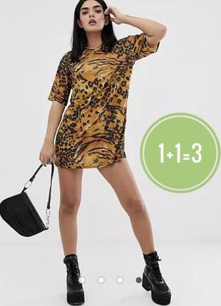 Платье футболка в тигровый принт asos1 фото