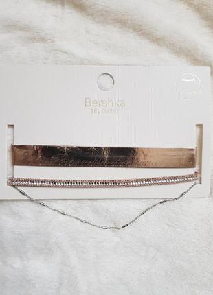 Чокер розовое золото цепочка набор 3 шт