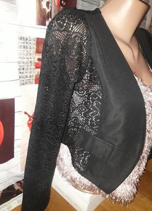 Шикарний жіночий піджак, із гіпюровими рукавати та спинкою 42-46р5 фото