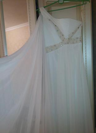Свадебное кремовое вечернее платье в греческом стиле бренд oksana mukha4 фото