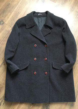 Luxury брендове темно-сіре пальто жіноче кашемір class cashmere
