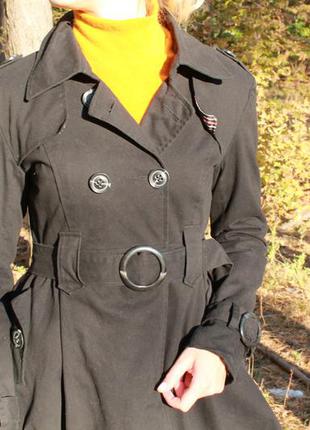 Тренч, пальто, плащ чёрный