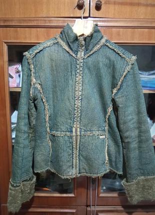 Куртка джинсовая теплая размер л