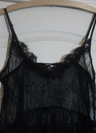Пеньюар ажурный черный ckh clockhouse s