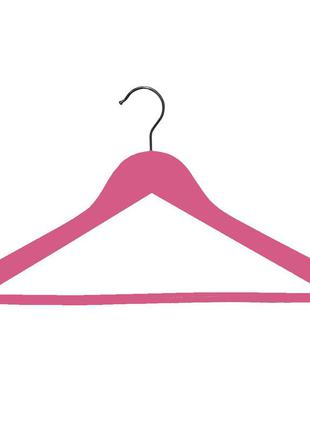 Розовые деревянные плечики вешалка 44см для одежды с перекладиной