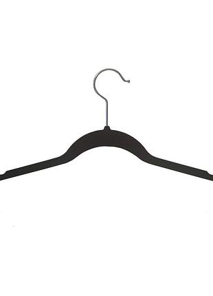 Пластикова вішалка плічко 42см з флоковым напиленням без поперечини для блузок