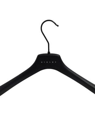 Чорна пластикова вішалки-плечики 40см франція для одягу з поворотним гачком