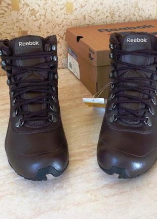Нові оригінальні чоловічі черевики reebok зимові шкіряні кросівки коричневі 40 р6 фото