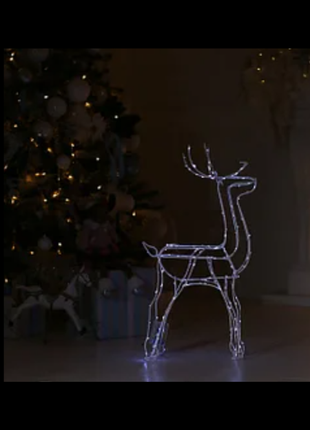 Олень новогодний рождественский каркас 50-60 светодиодный световая инсталяция2 фото