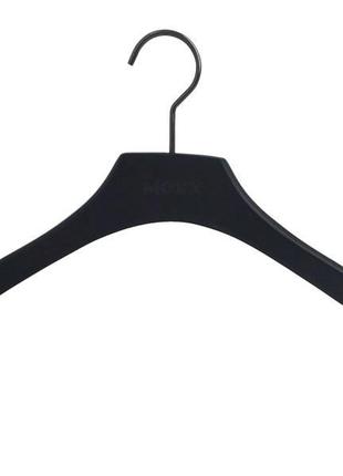 Чёрные деревянные вешалки без перекладины 45см для верхней одежды голландия1 фото